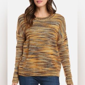 Karen Kane Women’s Crew Neck Long Sleeve Sweater small variegated browns autumn